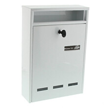 BURGWCHTER Group Mailbox A5 Letter Slot Galvanized Steel Wismar 771 W White