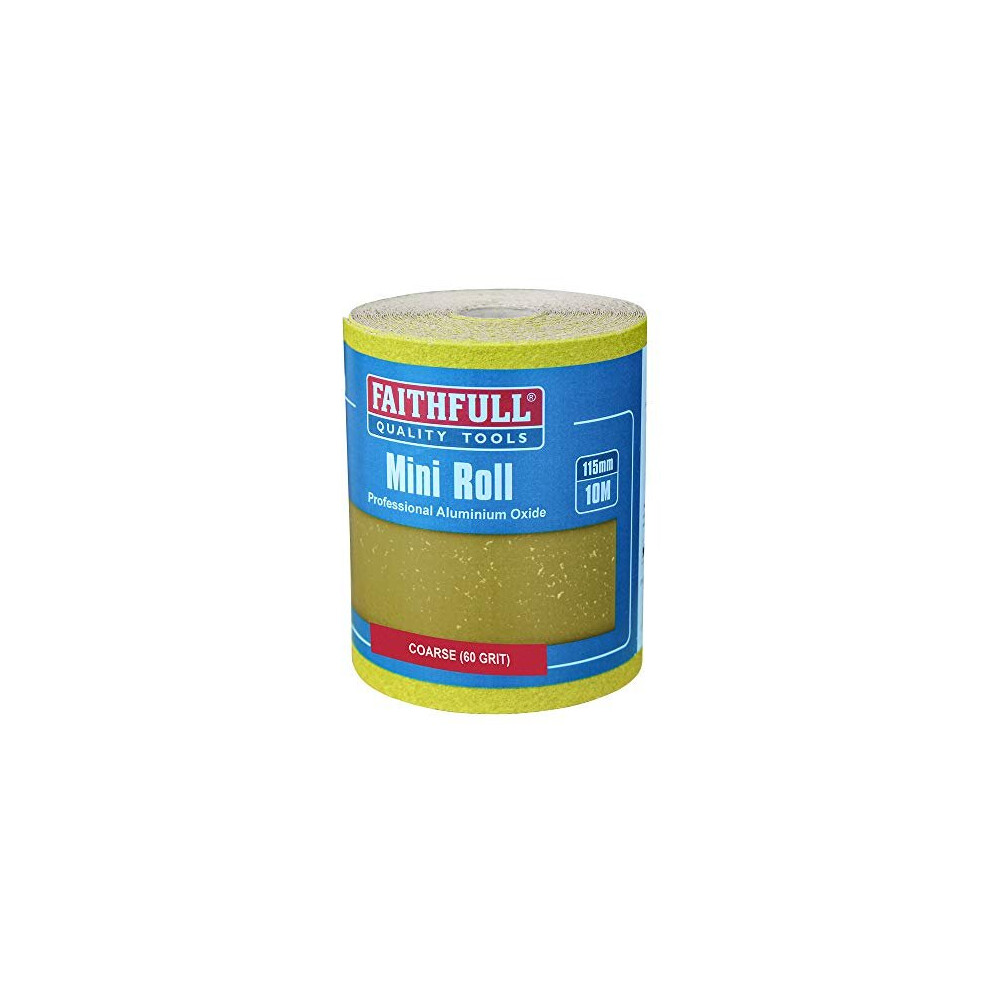 FAIAR1060Y 10M Coarse 60 Grit Sandpaper Roll Yellow Std 115mm x 10M
