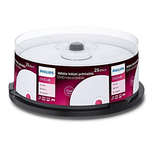 Philips 25 DVD+R Doble Capa Imprimible Philips 8x 8.5GB - Eje 2