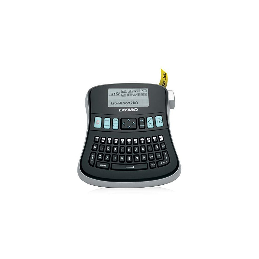 LabelManager 210D Label Maker  Desktop Label Printer  Portable Label Maker with QWERTY Keyboard  Large Display  OneTouch Smart Keys  For Home  Office