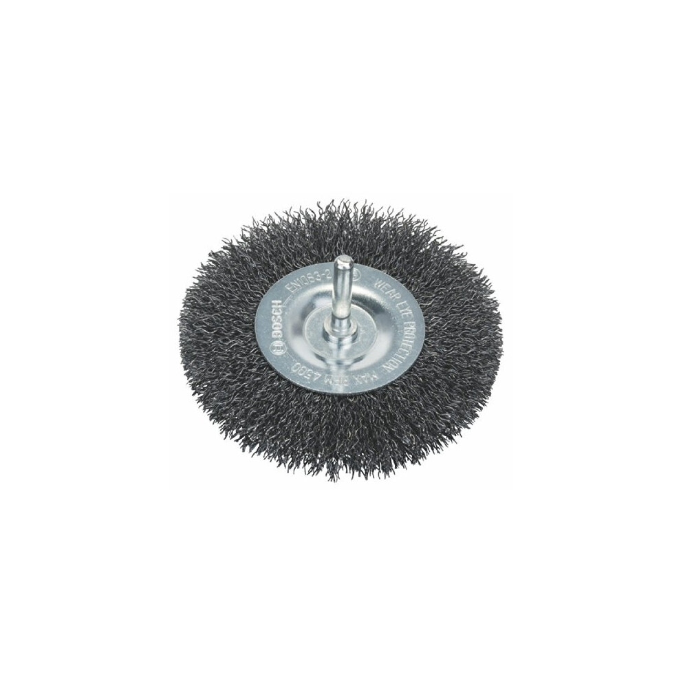Bosch 1609200273 6 Mm Shank Wire Wheel With 100 Mm Crimped Wire And 03 Mm Steel