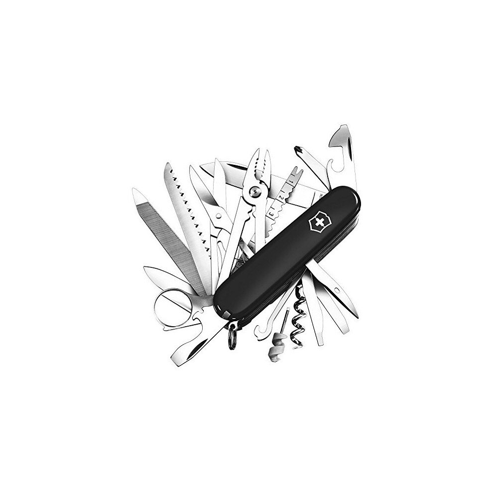 Swiss Champ Swiss Army Pocket Knife Medium Multi Tool 33 Functions Blade Scissors Black