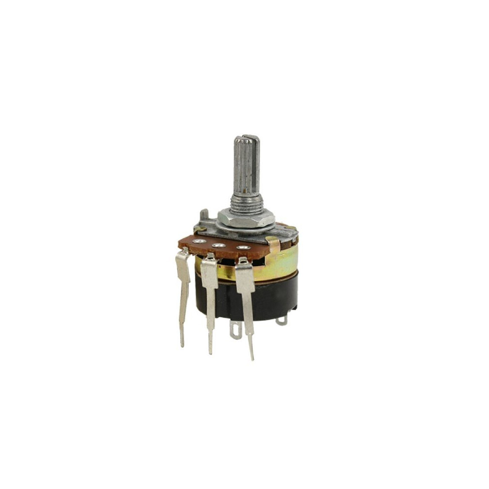 6Mm Knurled Split Shaft Three Terminal 500K Ohm Linear Taper Potentiometer B500k 608641810943