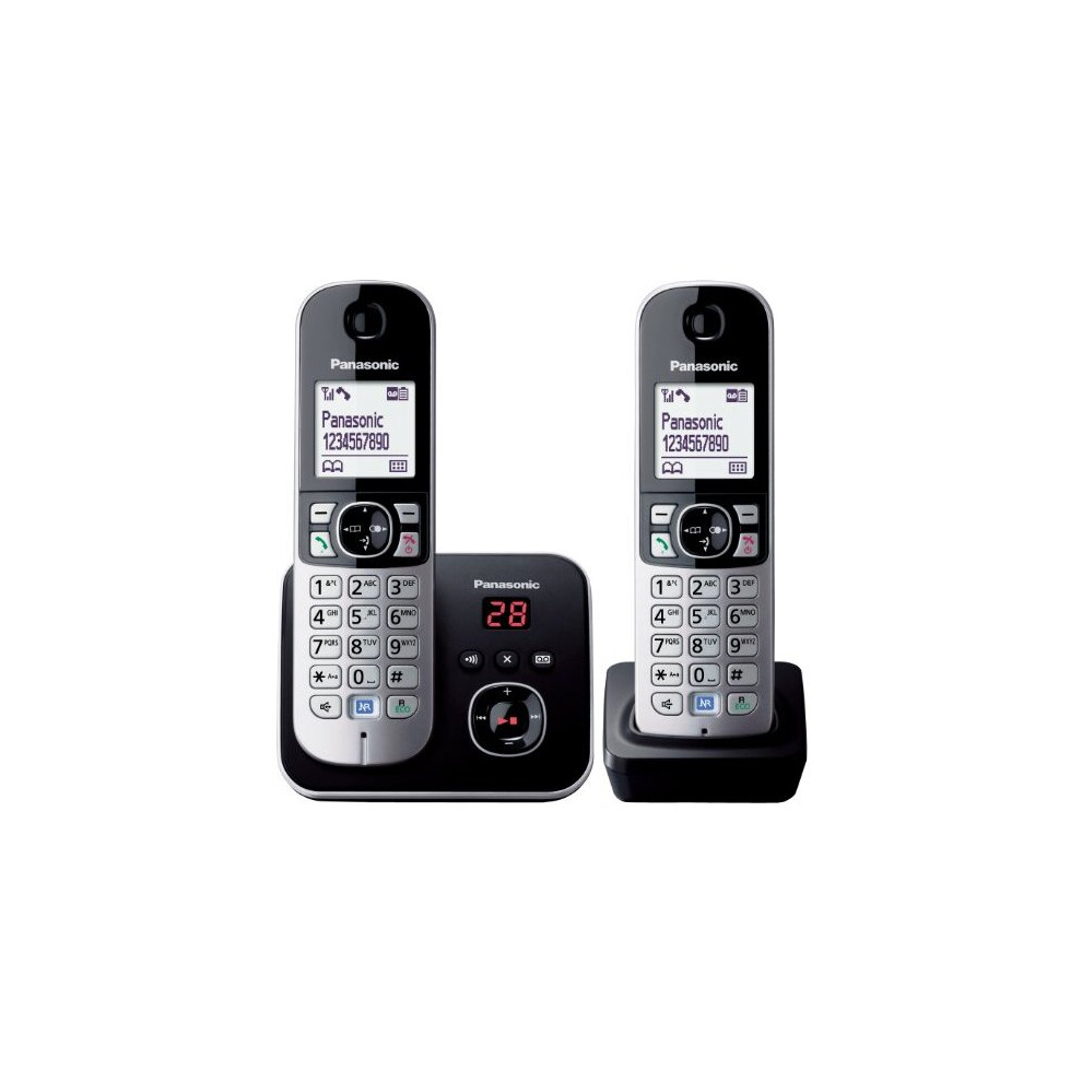 KXTG6822EB Twin DECT Cordless Telephone Set with Answer Machine