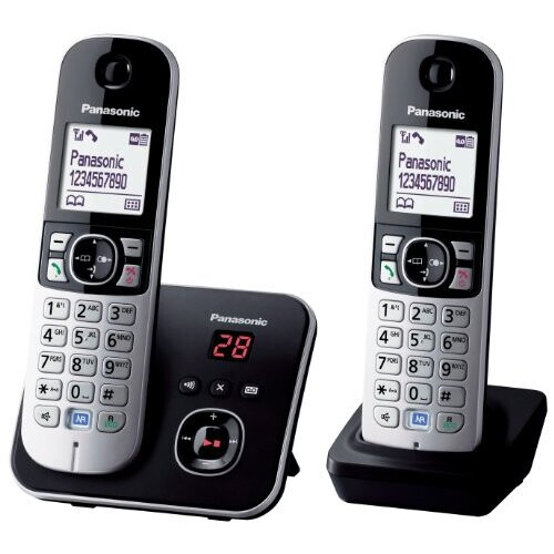 Panasonic KXTG6822EB Twin DECT Cordless Telephone Set with Answer Machine 1