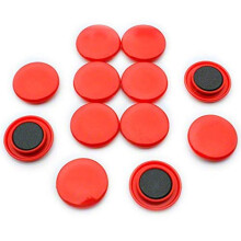 Large Red Planning Office Magnets for Fridge Whiteboard Noticeboard Filing Cabinet  40mm dia x 8mm high  Pack of 12