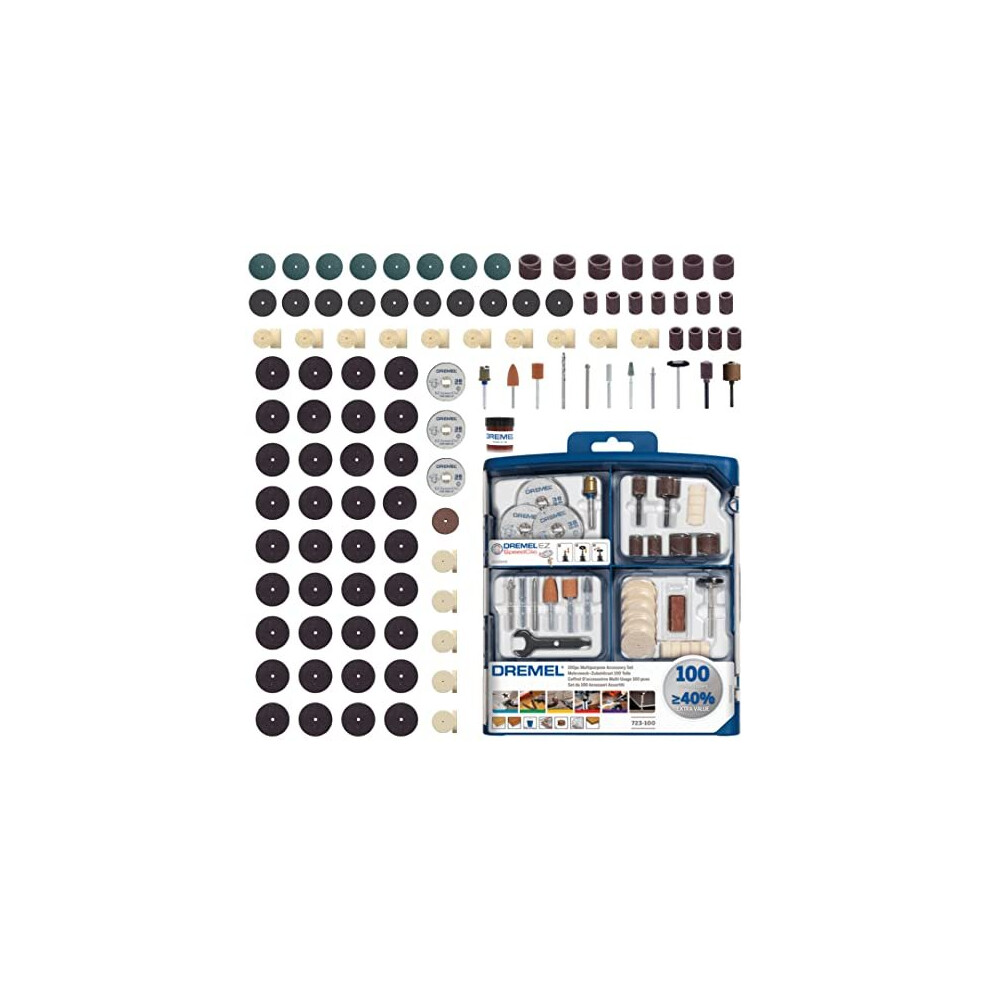 723 EZ SpeedClic Accessory Set  100 Rotary Tool Accessories for Cutting Carving Sanding Cleaning Grinding Polishing Sharpening