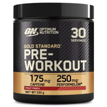Gold Standard Pre Workout Powder Energy Drink with Creatine Monohydrate Beta Alanine Caffeine and Vitamin B Complex Fruit Punch 30 Servings 330g