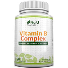 Vitamin B Complex 180 Tablets 6 Month Supply Contains All 8 B Vitamins in 1 Tablet Vitamins B1 B2 B3 B5 B6 B12 Biotin Folic Acid High Strength