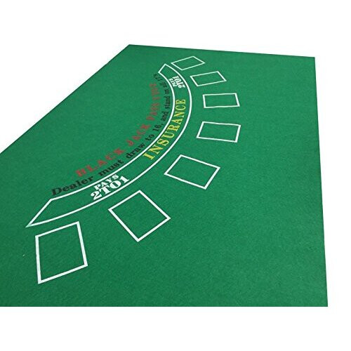 GREEN BLACKJACK BLACK JACK CASINO FELT BAIZE LAYOUT  PLAYING CARDS