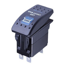 Mintice Car Vehicle 12V 20A Blue LED Light Rocker Toggle Switch 5Pin Bar Light