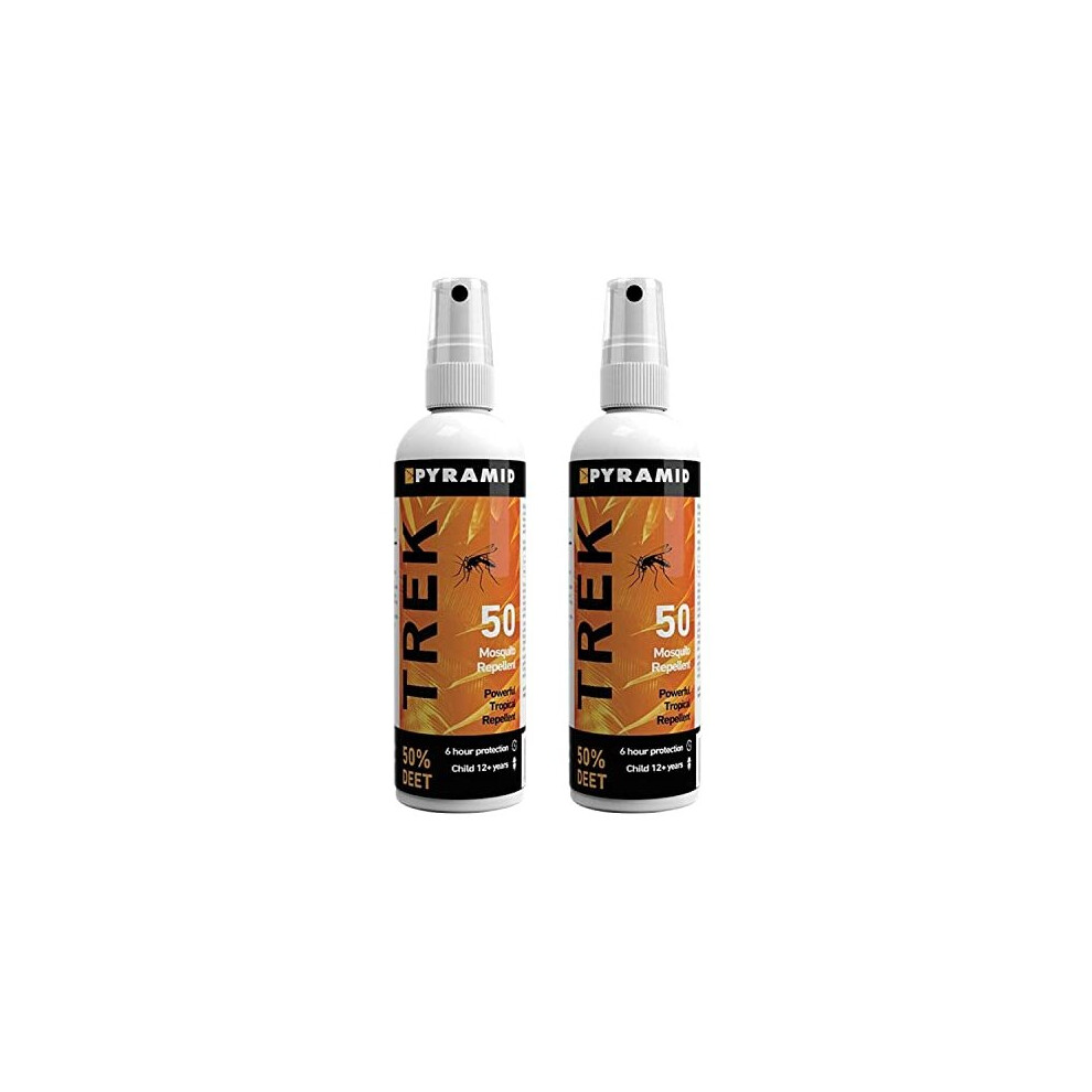 Trek 50 InsectMosquito Repellent Deet Spray 2 Bottles 100ml