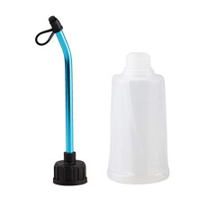 White T10034 250cc 250ml Plastic Refill Bottle Aluminum Alloy Bottle Straw for RC All Scale Model Car