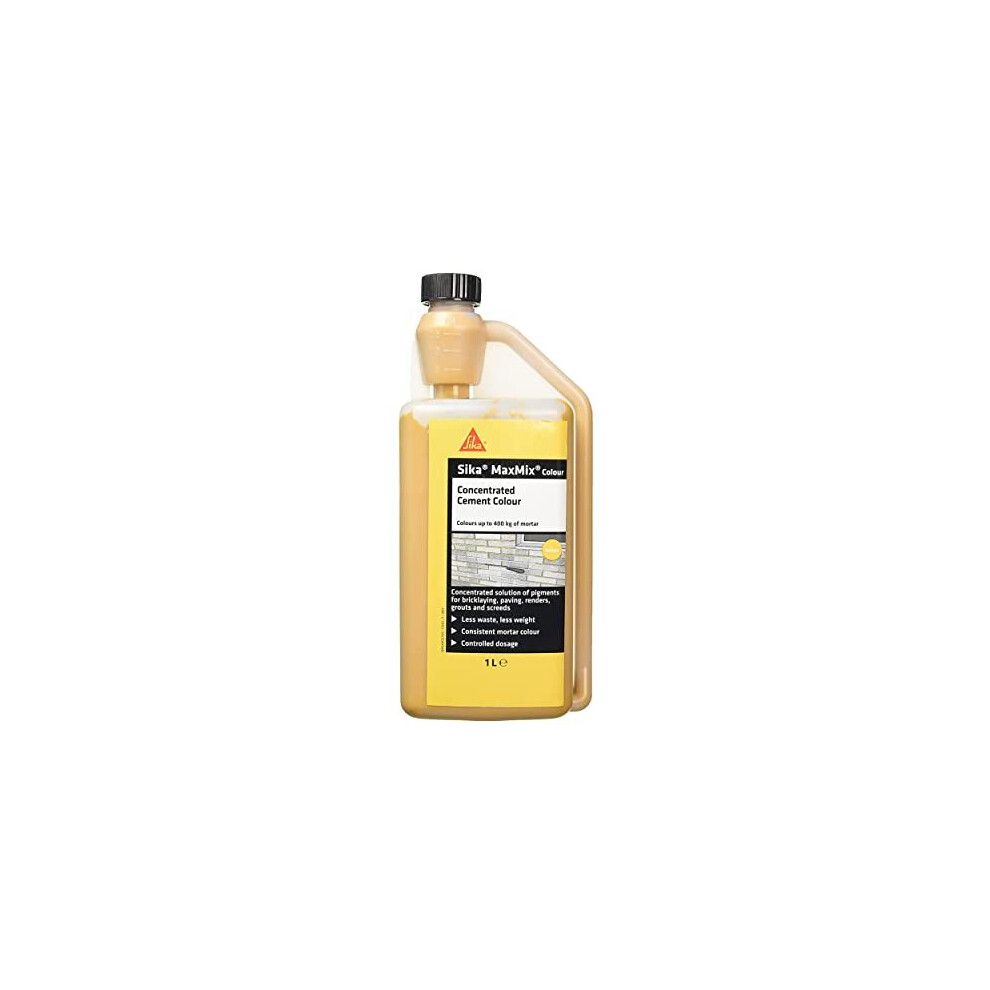 MaxMix Colour  Concentrated Cement Colorant for Mortars Rendering Concrete and Pointing  Yellow  1 Litre