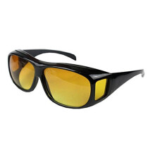 Boolavard Night Sight Night Driving Over Glasses, Yellow Lens - UV Wind Protection, Glare Reduction & Enhanced Night Vision for Glasses Wearers