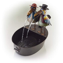 NCY298 Corporation 51 cm Tall Outdoor Metal Crow Water Fountain Yard Art Decor