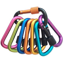 Locking Carabiner 8colors Premium Aluminum Alloy Dring Carabiner Clips for Outdoor Camping Hiking Traveling Fishing Backpack 8 pcs