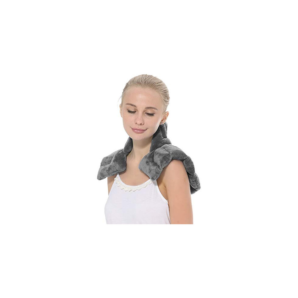 Aroma Season Heated Neck Warmer For Pain Microwave Neck And Shoulder Heat Pad Heated Neck Wrap Neck Pain And Arthritis Relief Grey