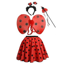 Ladies 15 Length Red Black Polka Dot Skater Skirt Ladybird Accessory Kit Standard UK Size 812