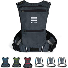 FITLY Minimalistischer Laufrucksack fr Mnner und Frauen  leichte Laufweste, Handyhalter, Aufbewahrung fr Brustgurt  zum Tragen persnlicher Gege