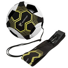 SoccerVolleyballRugby Trainer Football Kick Throw Solo Practice Training Aid Control Skills Adjustable Waist Belt for Kids Adults black