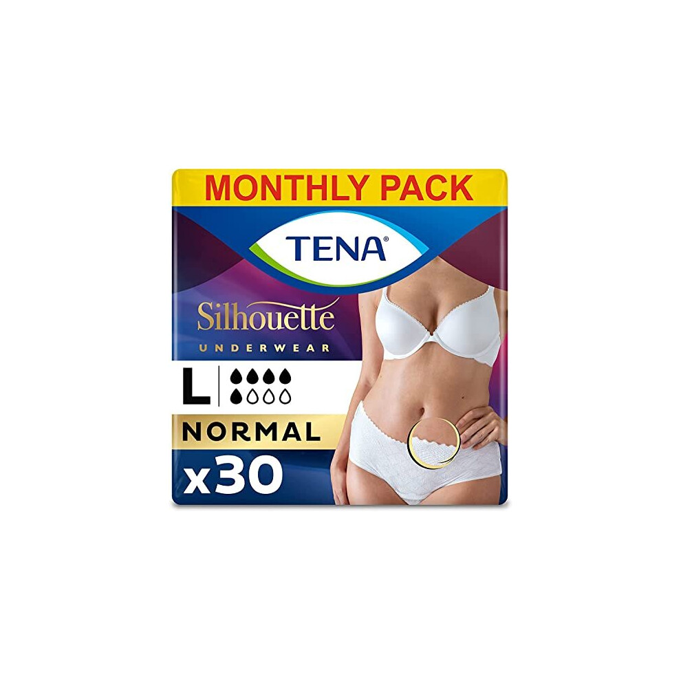 Silhouette Low Waist Underwear Large Normal for Moderate Bladder Weakness 30 Pairs of Incontinence Pants 5 x 6 Packs for Women Fits Waist 95cm  125cm
