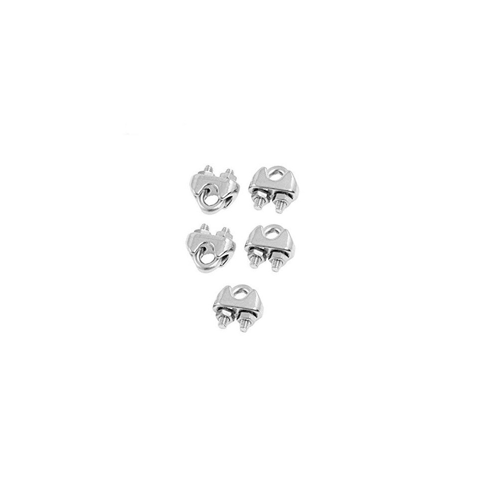 Stainless Steel Saddle Clamp Cable Clip For 3Mm Wire Rope 5Pcs 602989642716