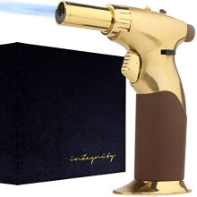 Powerful Dual Flame StyleTriple Adjustable Flame Size in One Hand Butane Torchby inZaynityRefillable Blow Torch Continuous Flame Size