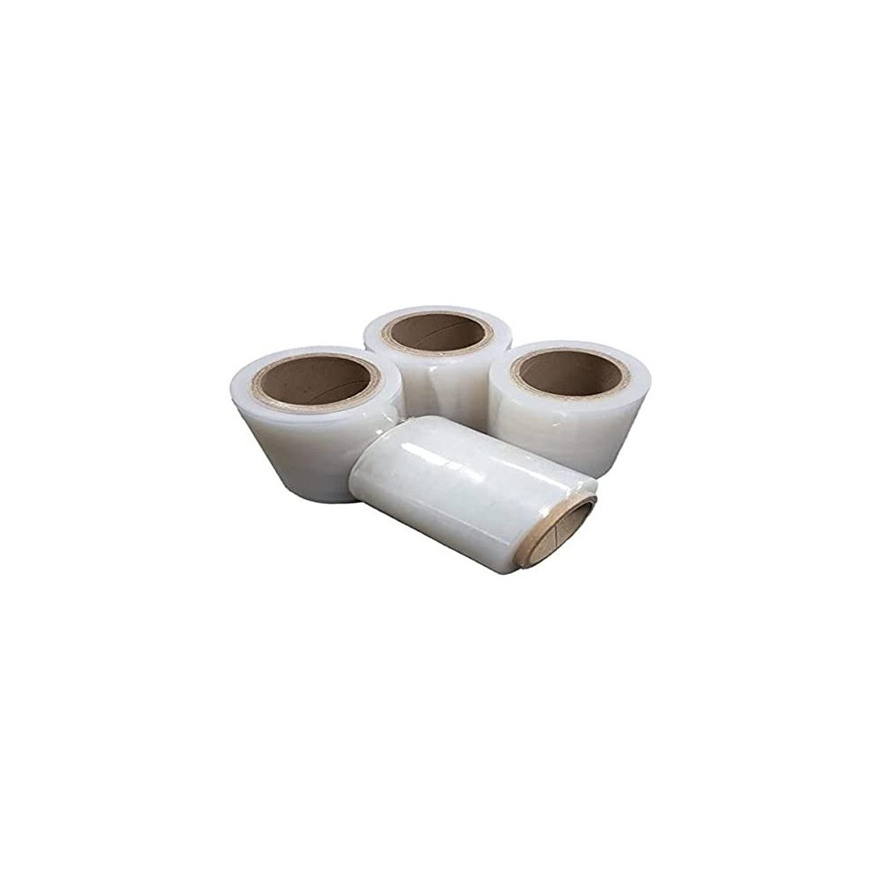 4 Pack Stretch Wrap Rolls Clear by Net4Client Inside Diameter 50mm  Parcel Packing Boxes Wrap Cling Film Stretch Rolls Fast Strong Packing Parcel Pack