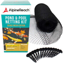 Koi Pond Netting Kit 45m x 45m Black Heavy Duty Woven Fine Mesh Net Cover for Leaves Protects Koi Fish from Blue Heron Birds Cats Predators UV Kit 45