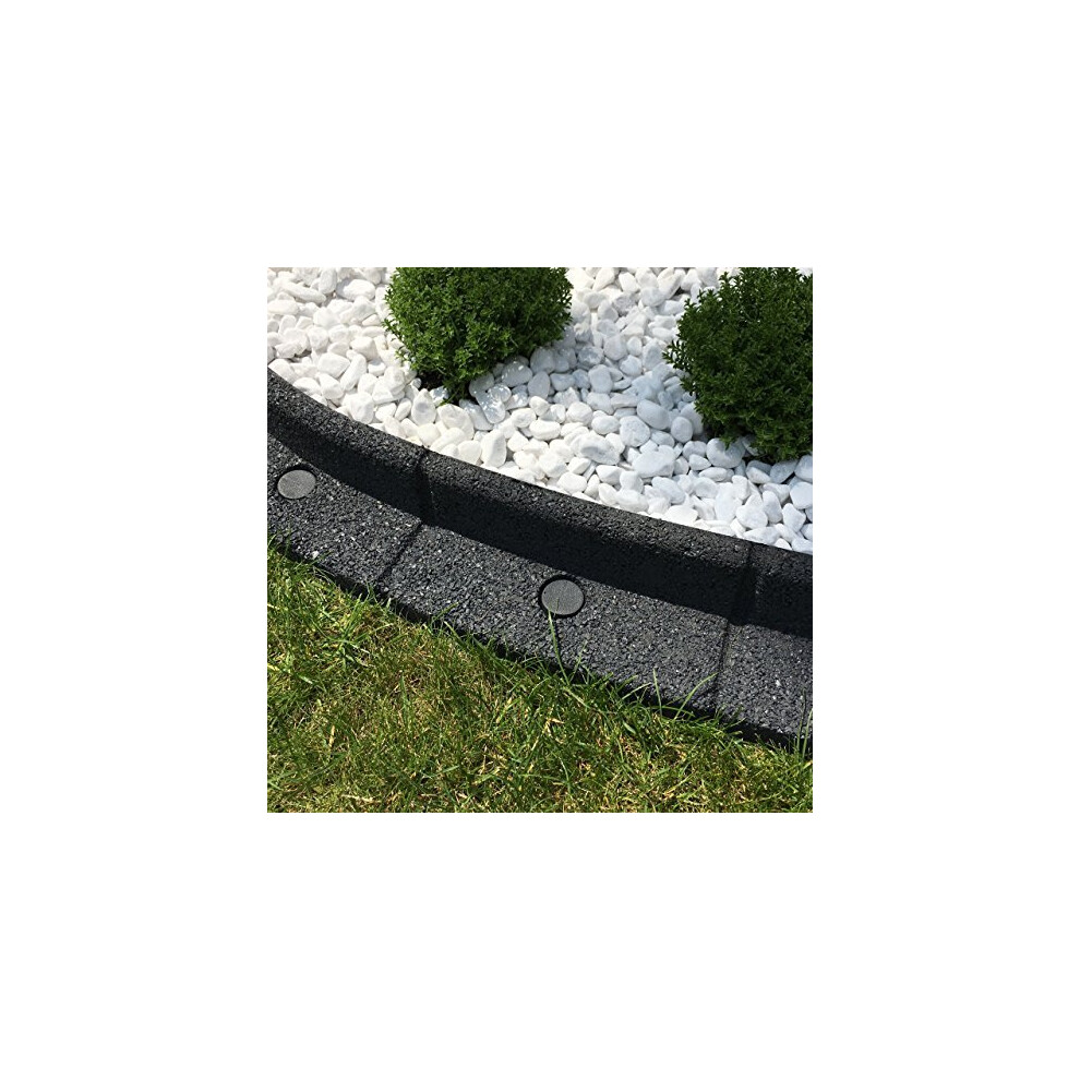 Lawn Edging Flexible Garden Edging Border for Grass Lawns Pathways Raised Borders Artificial Grass Grey 6 x 1m Lengths