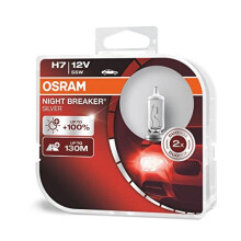 NIGHT BREAKER SILVER H7 100 more brightness halogen headlamp 64210NBSHCB 12V passenger car duo box 2 lamps
