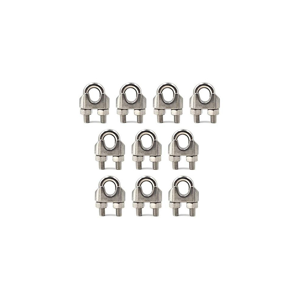 10Pcs M8 Wire Rope Clip Cable Clamps 304 Stainless Steel 703931273153