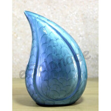 Teardrop Cremation Urn Memorial Container Jar Pot Metal Urn Burial Urn Blue 10 Inches