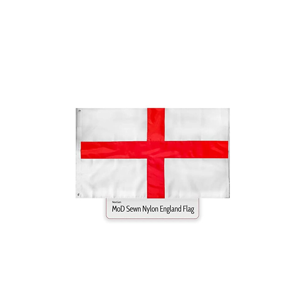 Mod England Flag Sewn Nylon Fabric Large St Georges Cross 5Ft X 3Ft Heavy Duty Waterproof With Eyelets