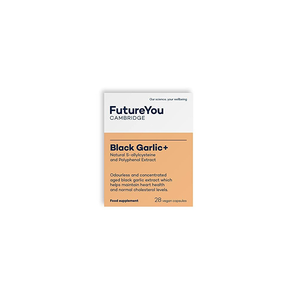 Futureyou Cambridge Black Garlic 250Mg Odourless Vegan Suitable Supplement High Strength Native Garlic Allium Sativum Extract 28 Day Supply Developed By Futureyou