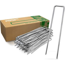 Heavy Duty Garden Pegs Made of Steel Strong Metal Pegs for Membrane Netting and Fence AntiRust Landscape Staples 50pcs
