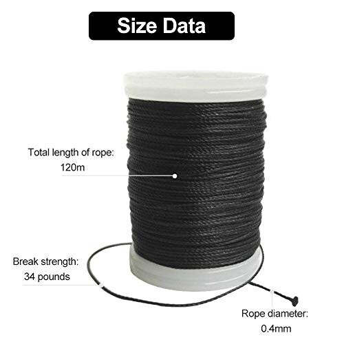 120m Bow string Serving Thread and Durable Nylon String Use for Bowstring Archery Supplies Suitable for Outdoor SportBlack 2