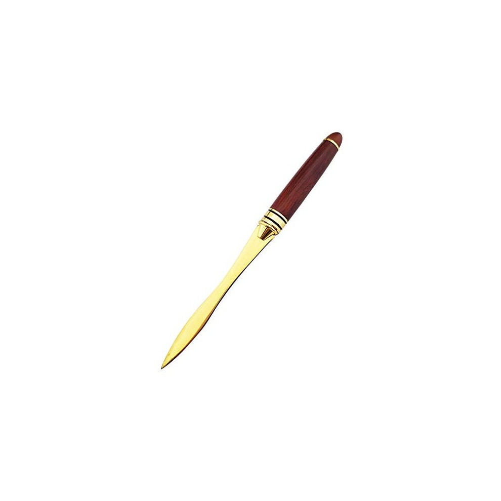 Wood Handle Letter Opener Stainless Steel Knife Split File Envelopes Stationery Golden