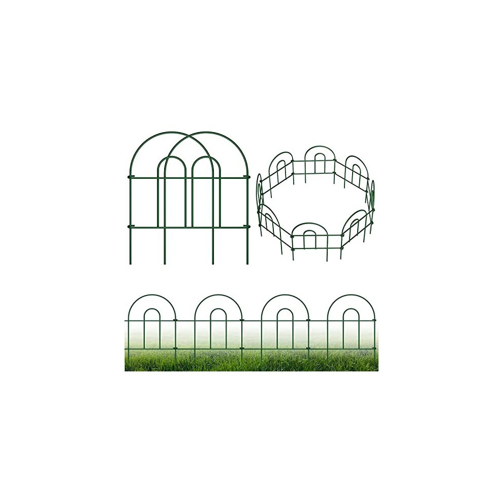 Amagabeli Decorative Garden Fence Metal Rustproof Iron Landscape Wire Folding Fencing Ornamental Panel Border Edge Section Edging Patio Flower Bed