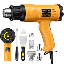 Heat Gun SEEKONE 2000W Professional Hot Air Gun 50 600 Variable Temperature Control with 2Temp Settings Overload Protection Double Heating Wire Fast