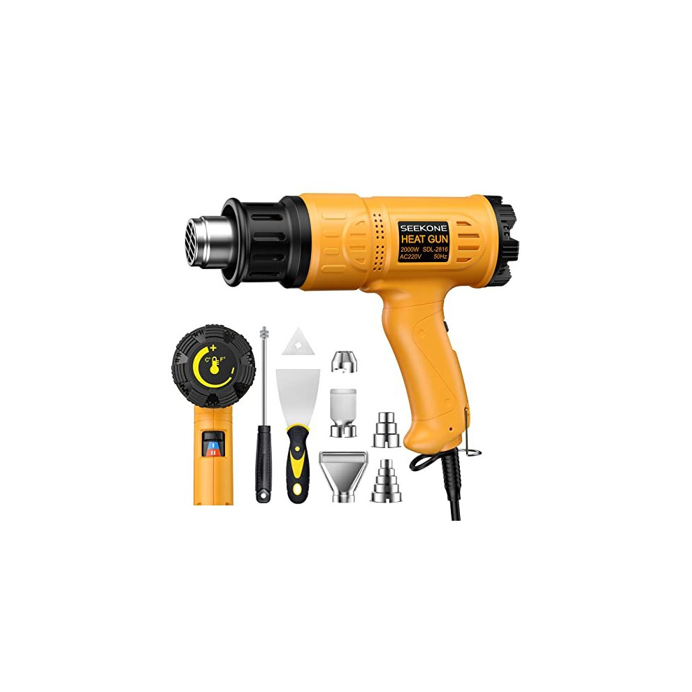 Heat Gun Seekone 2000W Professional Hot Air Gun 50 600 Variable Temperature Control With 2Temp Settings Overload Protection Double Heating Wire Fast 704619900408