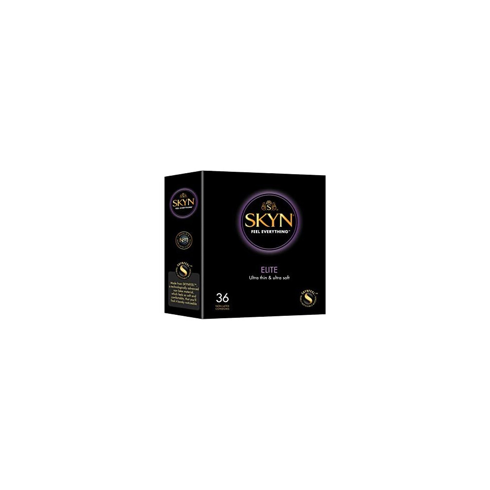 Skyn Elite Condoms Pack Of 36 Skynfeel Latex Free Condoms For Men Regular Size Condoms Ultrathin Soft Condoms Smooth Straight Shape 53Mm Wide