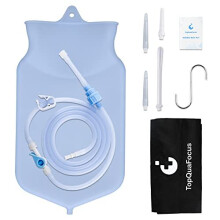 2L Enema Bag Kit for Colon Cleaning Reusable Coffee Enema Bag 65ft Silicone Hose Clear Colon Cleanse Enemas for Women 4 Reusable Tips