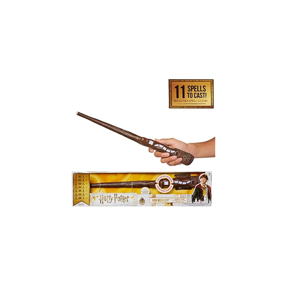 New Harry Potter 39899 Ron Weasley Wizard Training 11 Spells To Cast Official Toy Wand With Lights Sounds