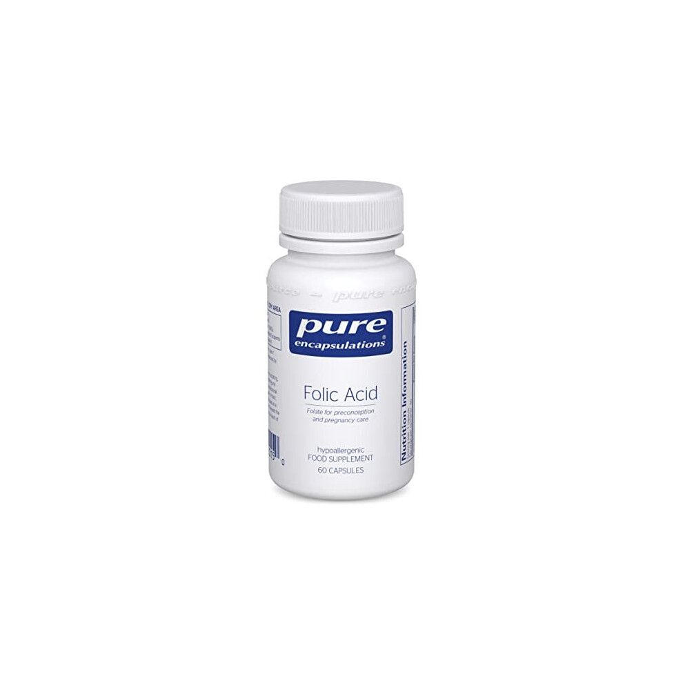 Pure Encapsulations Folic Acid 800 Ug Folate For Preconception And Pregnancy Care 60 Vegetarian Capsules