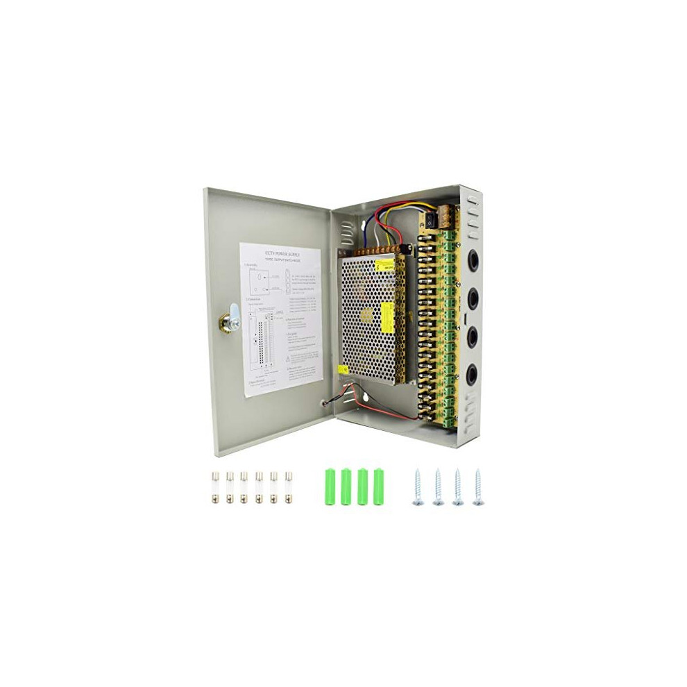 18 Ch Channel Power Supply Cctv Camera Distribution Power Box Dc 12V 20A 240W Output 713289626532