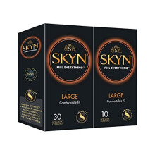 Large Condoms Pack of 40 Skynfeel Latex Free Condoms for Men Extra Large Condoms XL Condoms Thin Condoms Smooth Straight Shape 56mm Wide