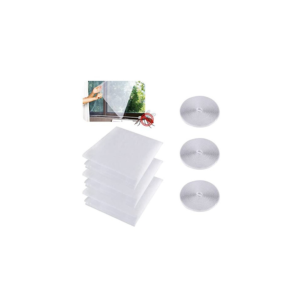 3 Packs Fly Screen for Window SelfAdhesive Mosquito Net for Windows 13 x 15m Window Screen Mesh Window Net to Keep Bugs and Flies Out with 3 Rolls
