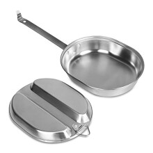 304 Stainless Steel US Military Mess Kit Plate Set GI Type Outdoor Camping Hiking Picnic BBQ Beach